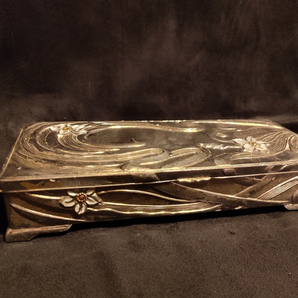 Victorian HEAVY Victor Silver, Silver Plate  High Relief Jewelry Casket c.1880 - Picture 5 of 6